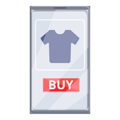 Buy shirt online shopping icon. Cartoon of buy shirt online shopping vector icon for web design isolated on white background