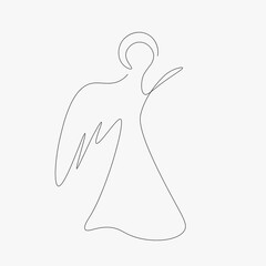 Christmas angel on white background. Vector illustration