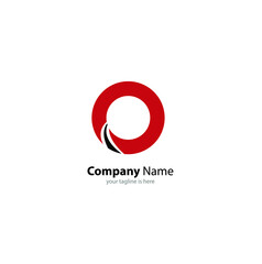 The simple modern logo of letter o with white background