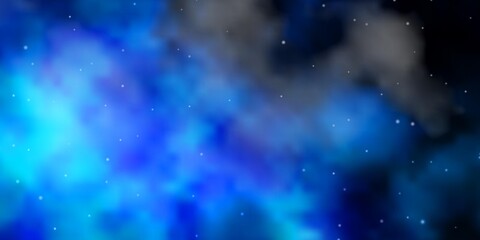 Obraz na płótnie Canvas Light BLUE vector background with small and big stars.