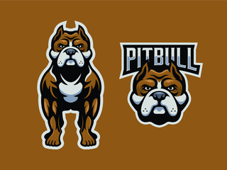 Pitbull dog illustration