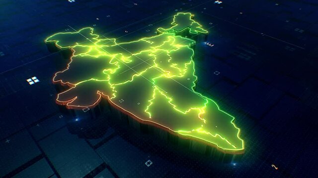 India map Digital background Loop 4k 