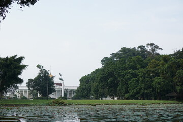 White castle on the lake