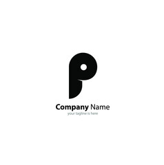 The simple modern logo of letter p with white background