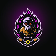 Fototapeta premium puppy skull rider illustration