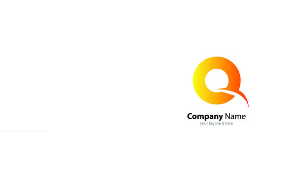 The simple modern logo of letter Q with white background