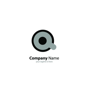 The simple modern logo of letter Q with white background