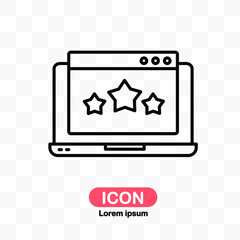 Rating, review icon vector isolated on transparent background.