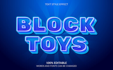 Editable Text Effect, Block Toys Text Style