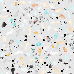 Terrazzo Texture Vector. Flooring Seamless Pattern
