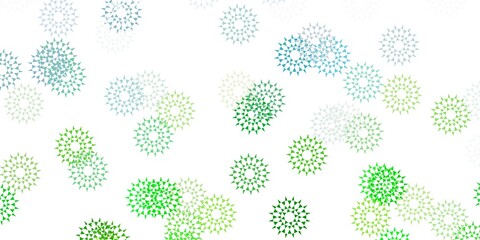 Light blue, yellow vector doodle background with flowers.
