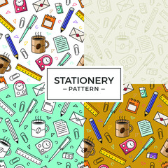 set of stationery pattern