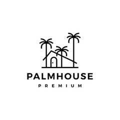 palm house logo vector icon illustration
