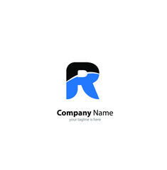 The simple modern logo of letter r with white background