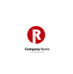The simple modern logo of letter r with white background