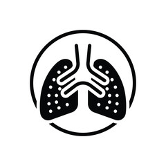 Black solid icon for lung