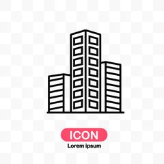 Obraz premium Buildings icon vector isolated on transparent background.