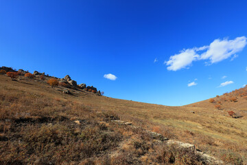 Fototapeta na wymiar Natural scenery of Qingshan Park in Keshiketeng World Geopark, Inner Mongolia