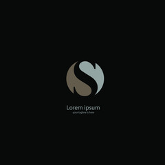the simple elegant logo of letter s with white background
