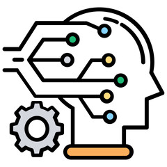 Human head directing towards mind mapping 
