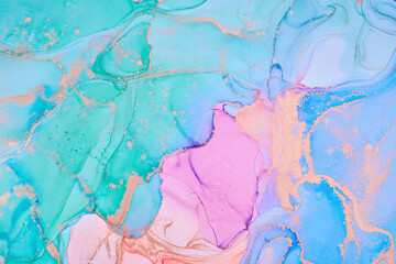 Fluid Art . Modern аbstract colorful background, wallpaper. Mixing acrylic paints. Marble texture. Alcohol ink colors translucent