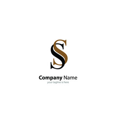 the simple elegant logo of letter s with white background