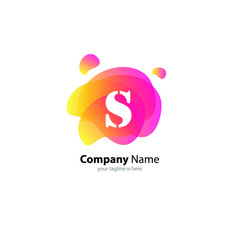 the simple elegant logo of letter s with white background
