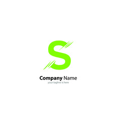 the simple elegant logo of letter s with white background