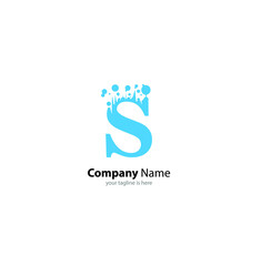 the simple elegant logo of letter s with white background