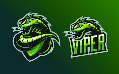 set of green viper mascot © STUVV