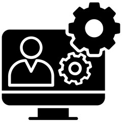 cog showing technical support icon concept 
