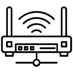 
Flat icon design of wireless router network
