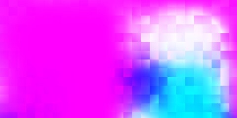 Light pink, blue vector pattern with rectangles.