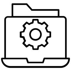 cog showing technical support icon concept 

