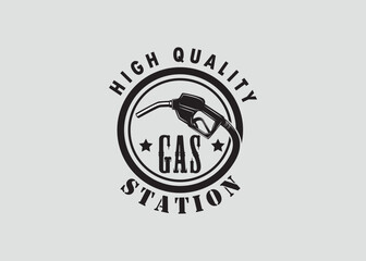 Fuel Dispenser Logo Design Inspiration. Fuel Pump Vector Template. Illustration of a Gasoline Fuel Pump.