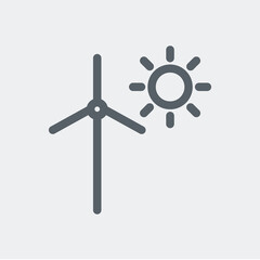 Wind turbine icon isolated on background. The environment symbol modern, simple, vector, icon for website design, mobile app, ui. Vector Illustration