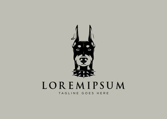 Doberman Pinschers Logo Design Inspiration. Dog Head Vector Template.
