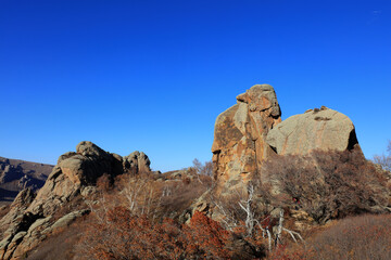 Fototapeta premium Natural scenery of Qingshan Park in Keshiketeng World Geopark, Inner Mongolia