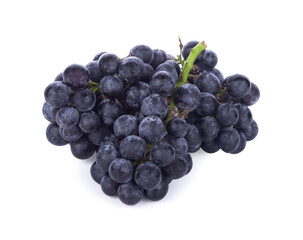 Black seedless grapes isolated on white background