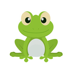 green frog on white background 