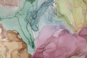 Fototapeta premium Fluid Art . Modern аbstract colorful background, wallpaper. Mixing acrylic paints. Marble texture. Alcohol ink colors translucent