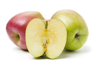 Red apples isolated on white background