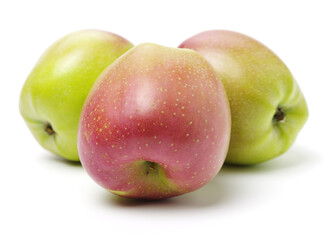 Red apples isolated on white background
