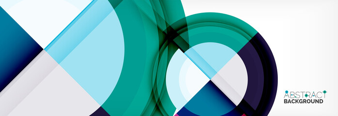 Obraz premium Round shapes, triangles and circles. Modern abstract background