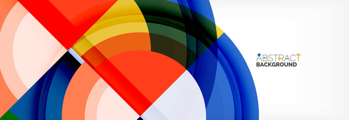 Fototapeta premium Round shapes, triangles and circles. Modern abstract background