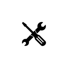 Repair icon vector. Wrench and screwdriver icon