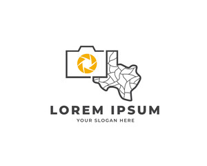 Creative camera logo vector. Texas design template