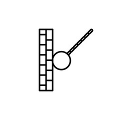 Wrecking ball icon. Demolish truck symbol modern, simple, vector, icon for website design, mobile app, ui. Vector Illustration