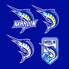 set of swordfish mascot template