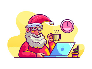 Working santa claus illustration